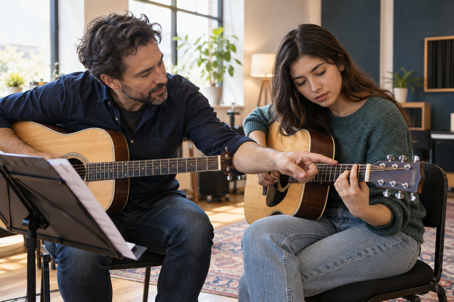 A guitar lesson at PRO MUSIC+